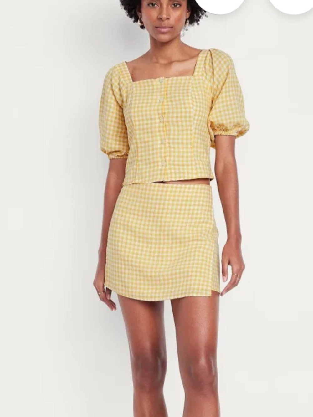 Gingham faux mini skort